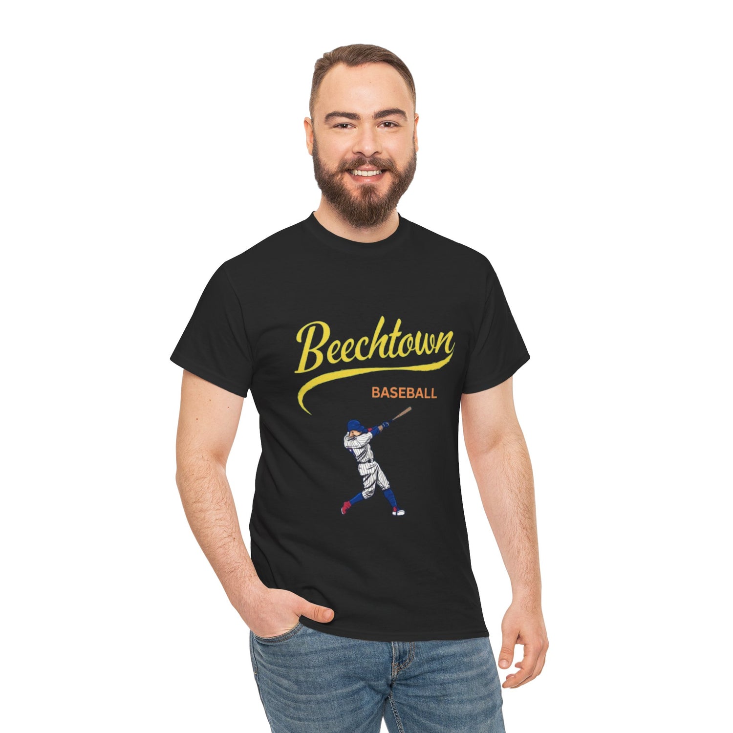 Unisex Heavy Cotton Tee - Beachtown Printed  T-Shirt - Comfortable Casual Wear Tee - Unique Graphic Tee - Gift