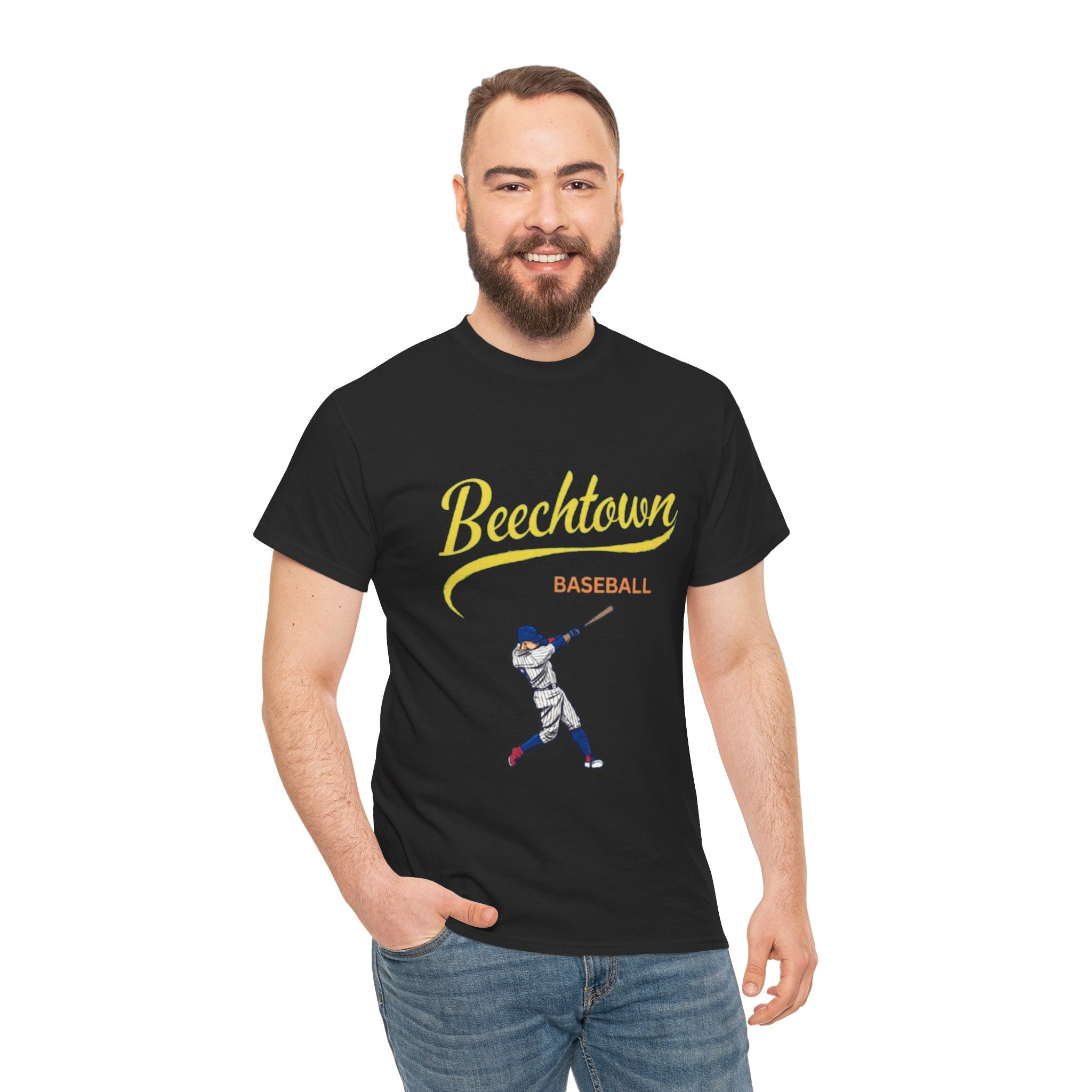 Unisex Heavy Cotton Tee - Beachtown Printed  T-Shirt - Comfortable Casual Wear Tee - Unique Graphic Tee - Gift