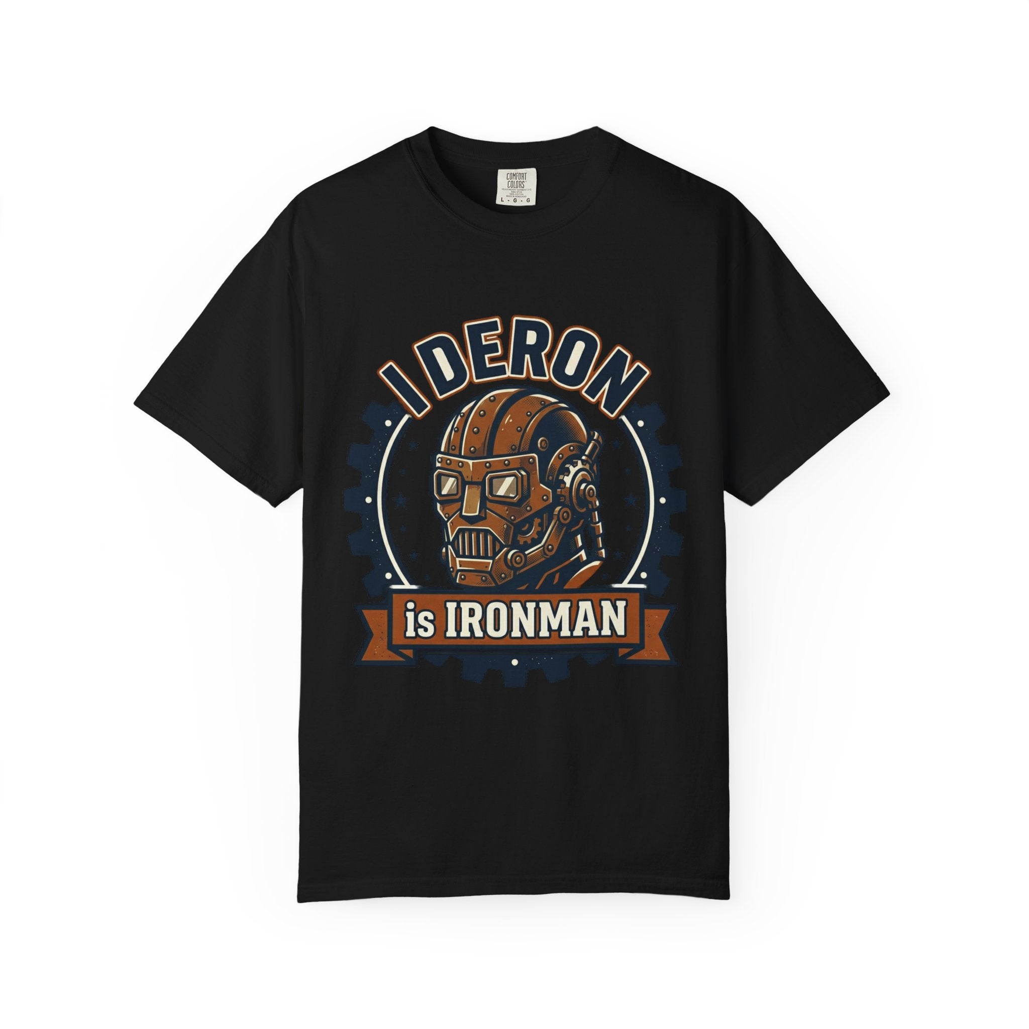 Ironman Rideron Retro Helmet T-Shirt — "Rideron is Ironman" Vintage Motorcycle Tee