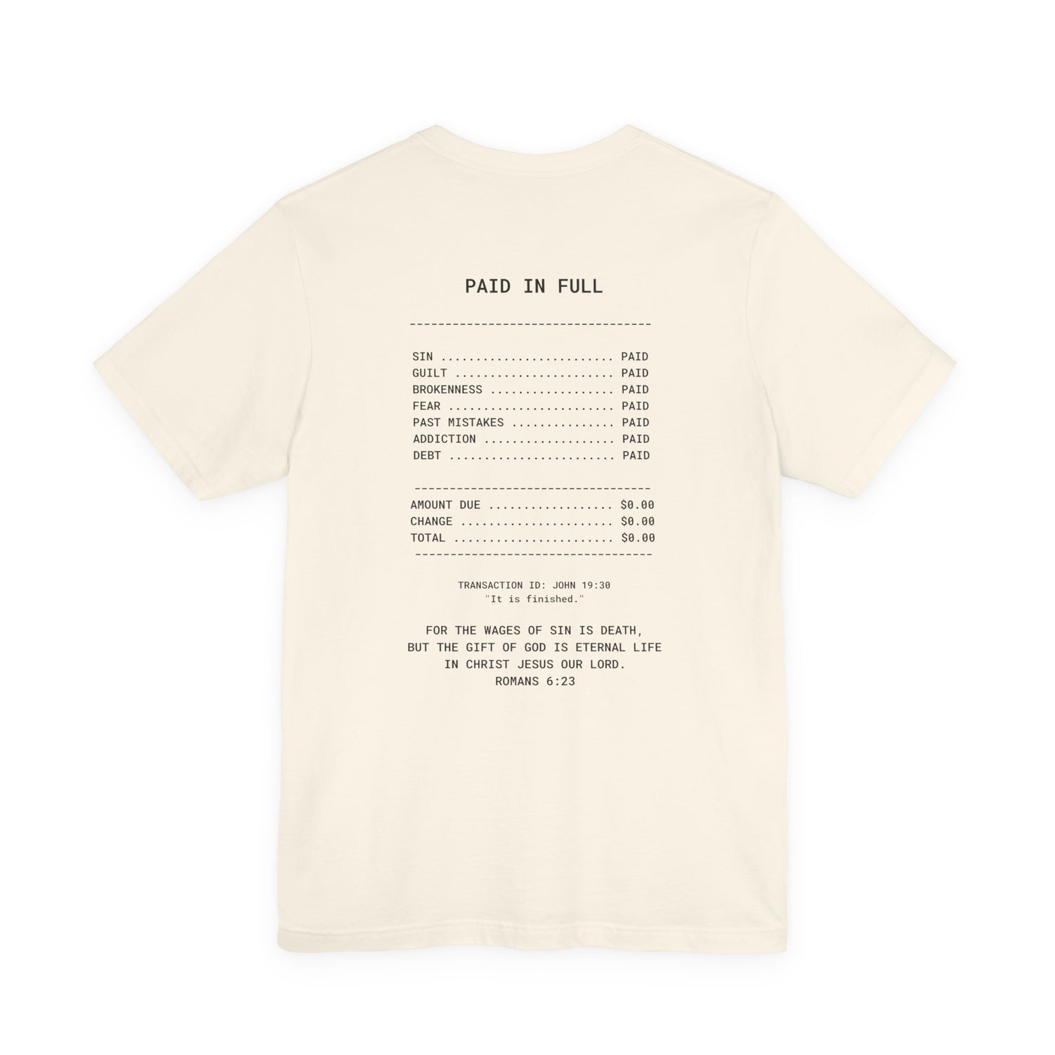 Paid in Full Unisex Jersey Tee - Inspirational Short Sleeve Shirt