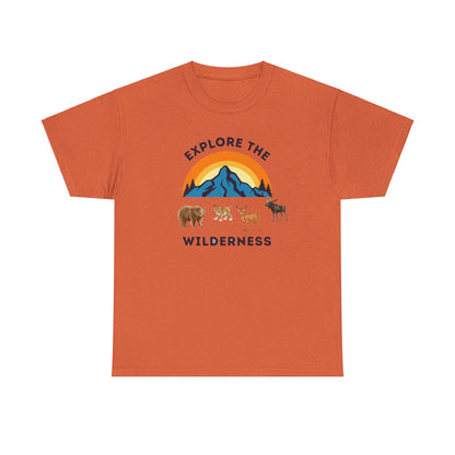 Explore The Wilderness Printed Unisex Tee - Casual Wear Graphic Shirt - Mens/Womens Top - Unique comfort Tee - Gift - Festival Apparel