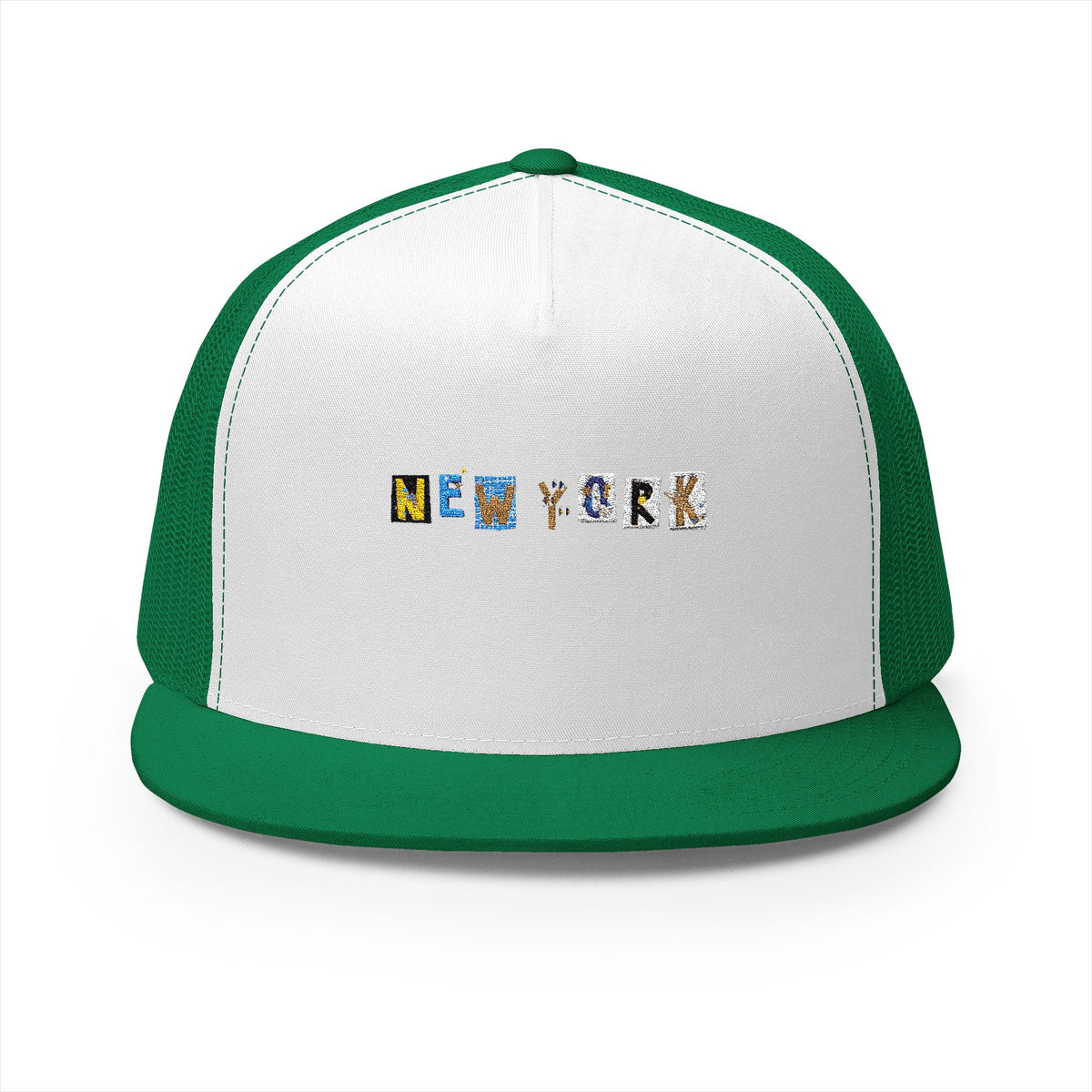 Embroidered New York 5 Panel Trucker Cap - Casual Style for City Lovers