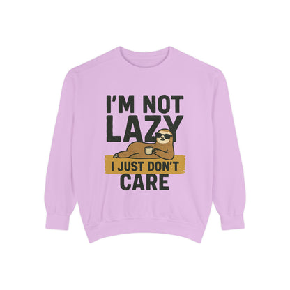 Lazy Sloth Sweatshirt - Relaxed Fit, Cozy Lounge Wear, Gift for Sloth Lovers, Funny Statement Apparel, Perfect for Relaxation Days